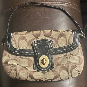 Coach Tan and Black Clutch